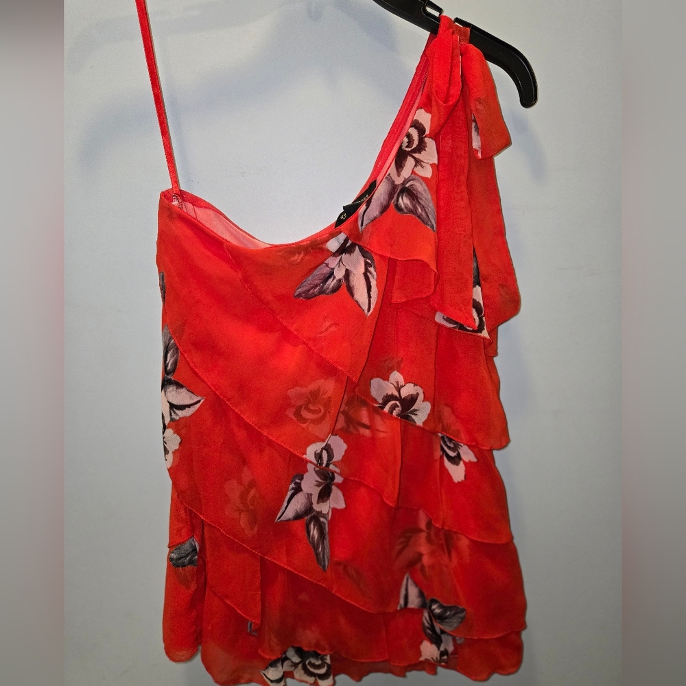Floral Red Sleeveless Top